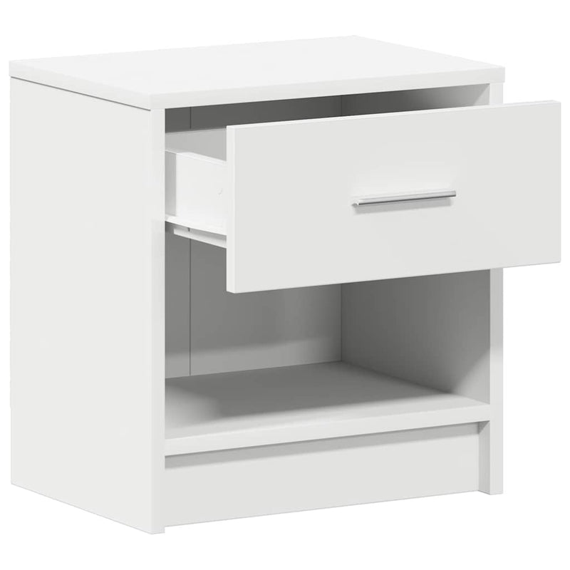 Noptiere 2 buc cu sertar alb 39x28x41 cm