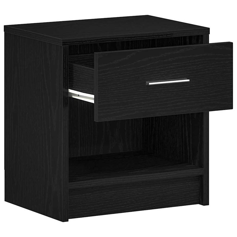Noptiere 2 buc cu sertar negru 39x28x41 cm