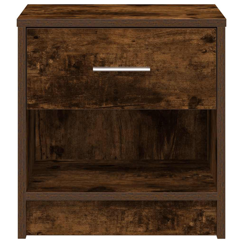 Noptiere 2 buc cu sertar stejar afumat 39x28x41 cm