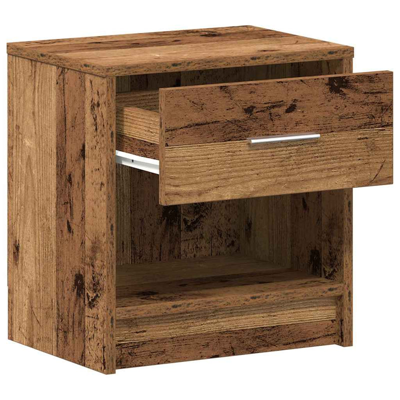 Noptiere 2 buc. cu sertar, lemn vechi, 39x28x41 cm