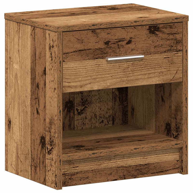 Noptiere 2 buc. cu sertar, lemn vechi, 39x28x41 cm