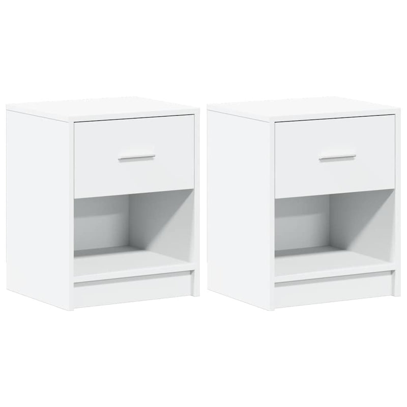 Noptiere 2 buc. cu sertar alb 40x34x50 cm