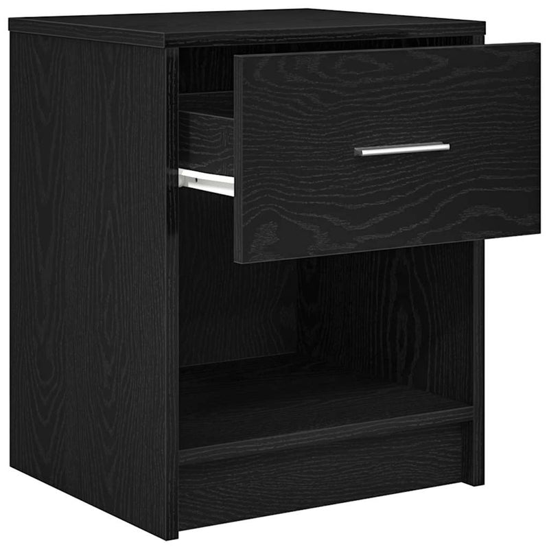 Noptiere 2 buc cu sertar negru 40x34x50 cm