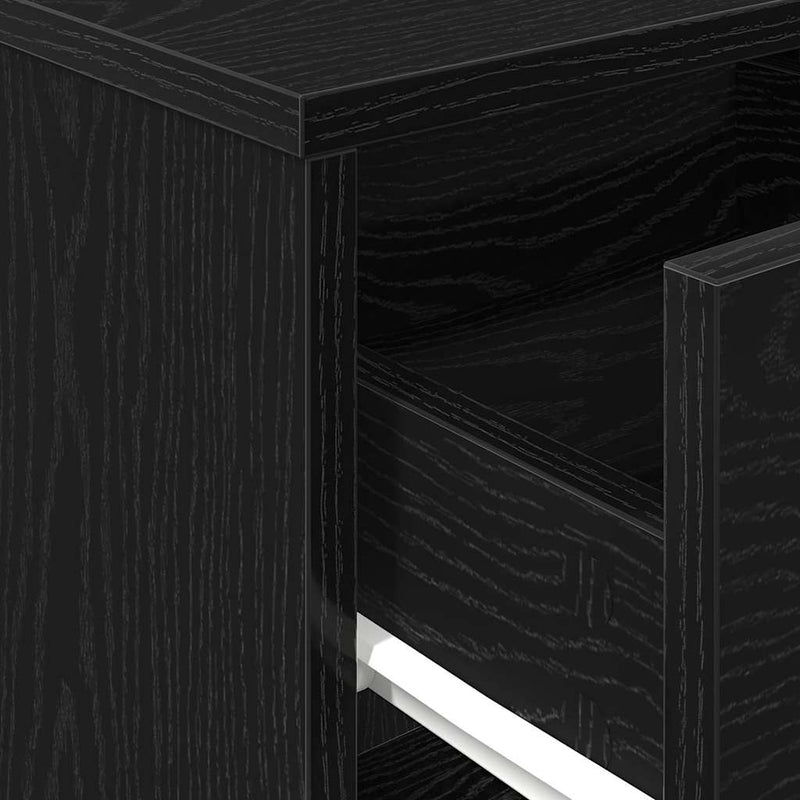 Noptiere 2 buc cu sertar negru 40x34x50 cm