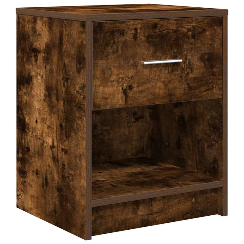 Noptiere 2 buc cu sertar stejar afumat 40x34x50 cm