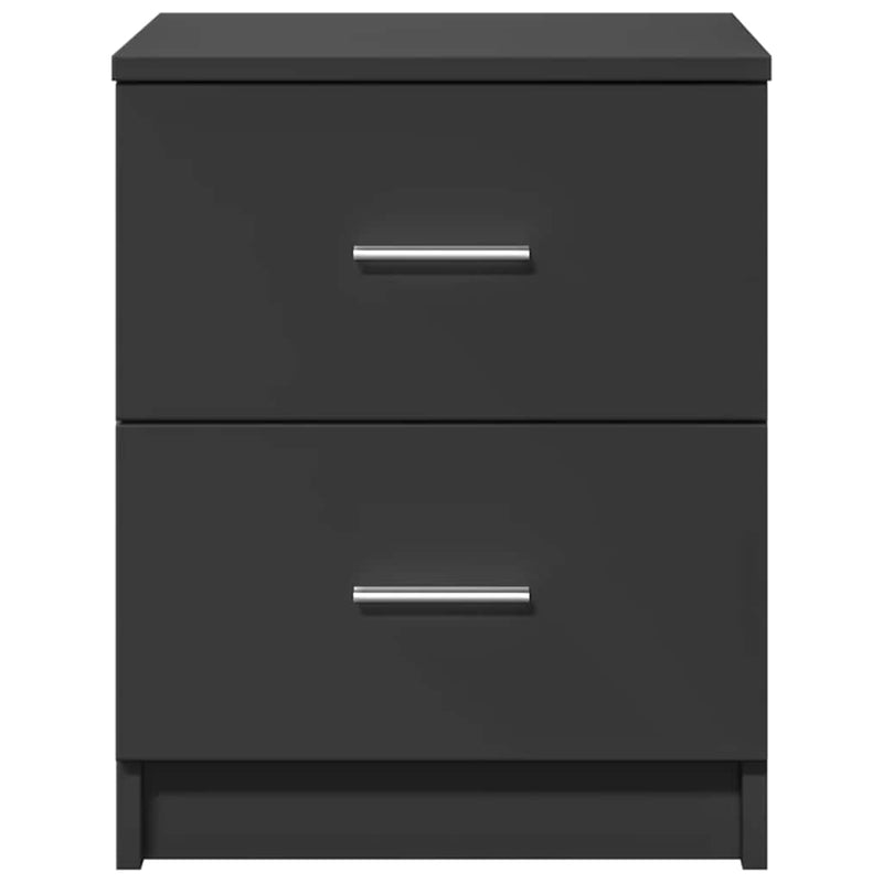 Noptiere 2 buc cu 2 sertare, negru, 40x36x50 cm