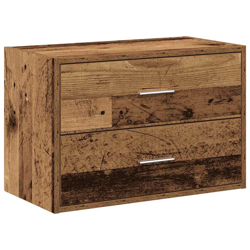 Dulap cu 2 sertare Lemn vechi 60x31x40 cm Lemn prelucrat
