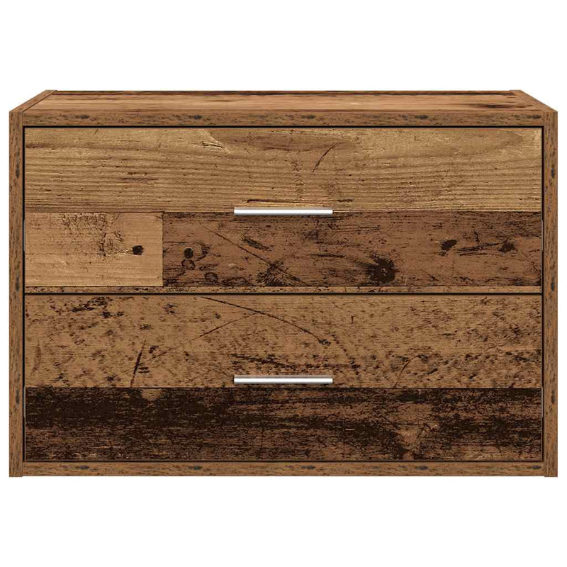 Dulap cu 2 sertare Lemn vechi 60x31x40 cm Lemn prelucrat