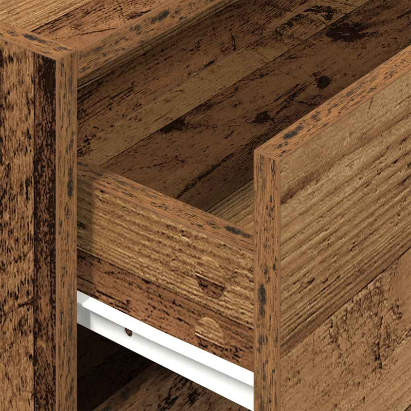 Dulap cu 2 sertare Lemn vechi 60x31x40 cm Lemn prelucrat