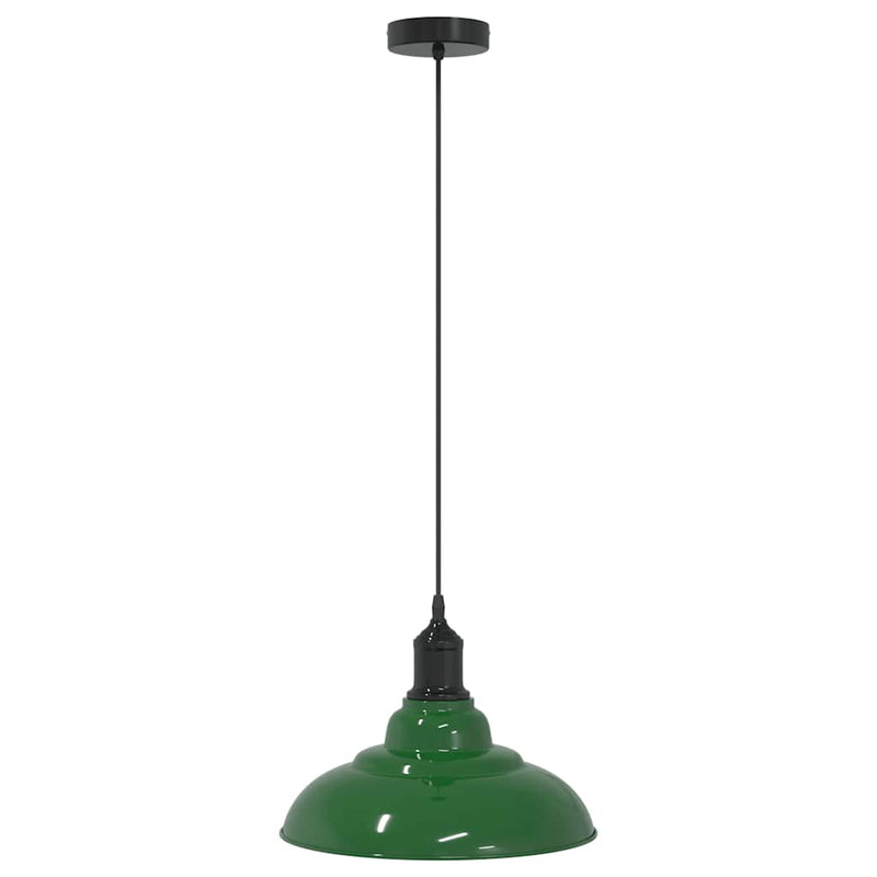 Lampă suspendată reglabilă pe înălțime E27 verde lucios metal