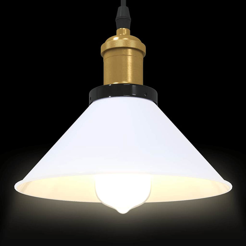 Lampă suspendată reglabilă pe înălțime E27 alb lucios metal