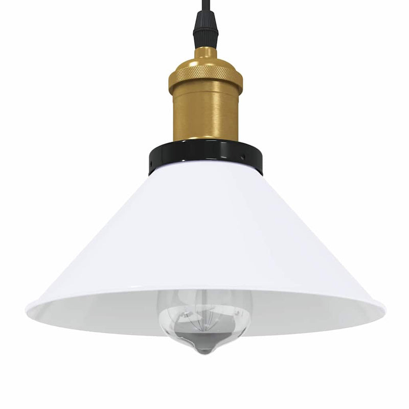 Lampă suspendată reglabilă pe înălțime E27 alb lucios metal