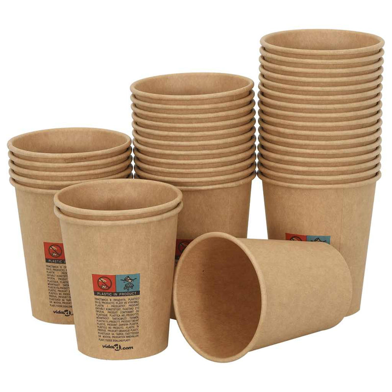 Cești de cafea din hârtie 1000 buc 8oz 200ml maro