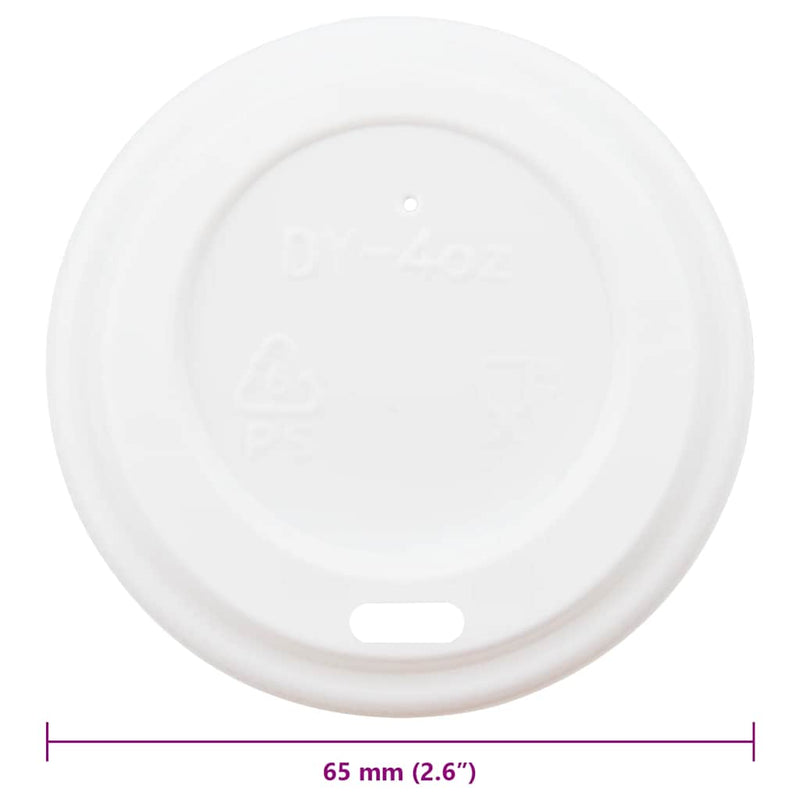 Capace pentru ceașcă cafea hârtie 4oz 1000 buc plastic alb
