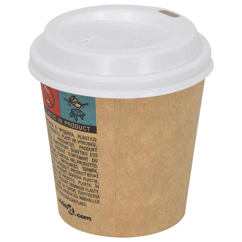 Capace pentru ceașcă cafea hârtie 4oz 1000 buc plastic alb