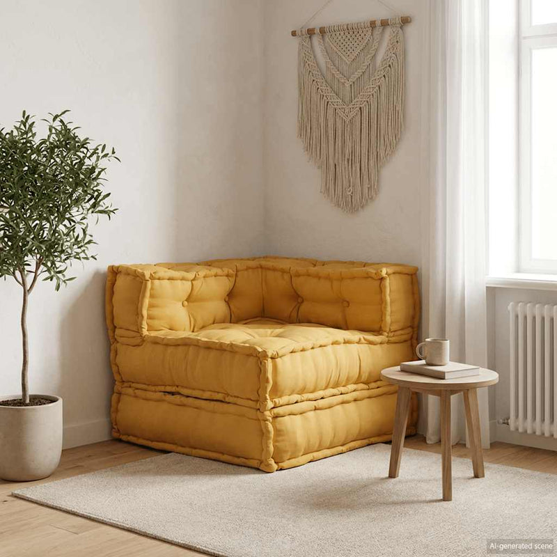 Unitatea de sofa modulară galben 70x70x54 țesătură