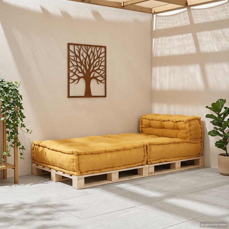 Unitatea de sofa modulară galben 70x70x54 țesătură