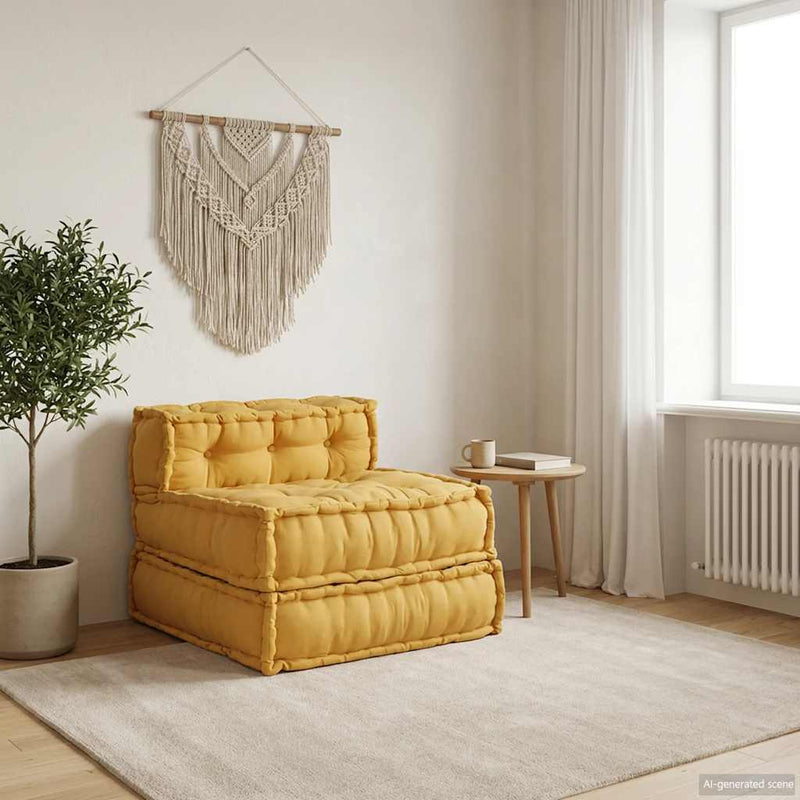 Unitatea de sofa modulară galben 70x70x54 țesătură