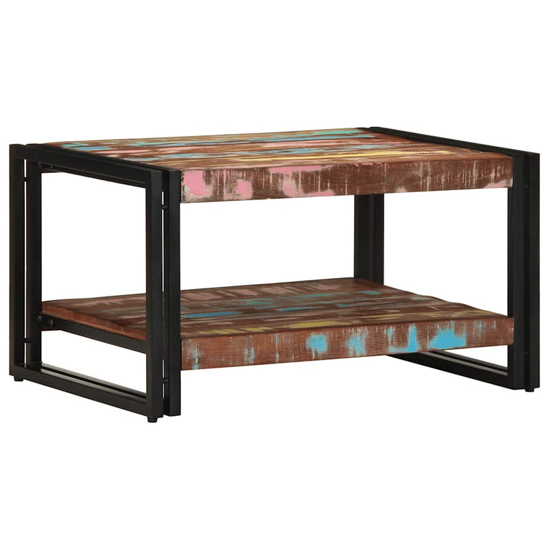 Masuta de cafea multicolora 70x50x38 cm lemn masiv recuperat