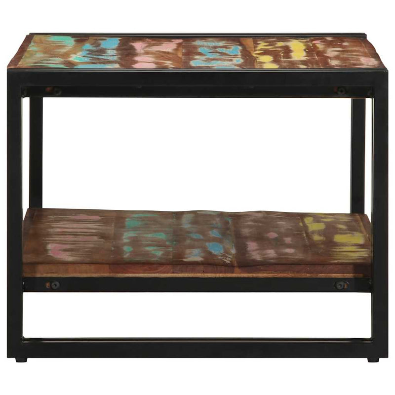 Masuta de cafea multicolora 70x50x38 cm lemn masiv recuperat