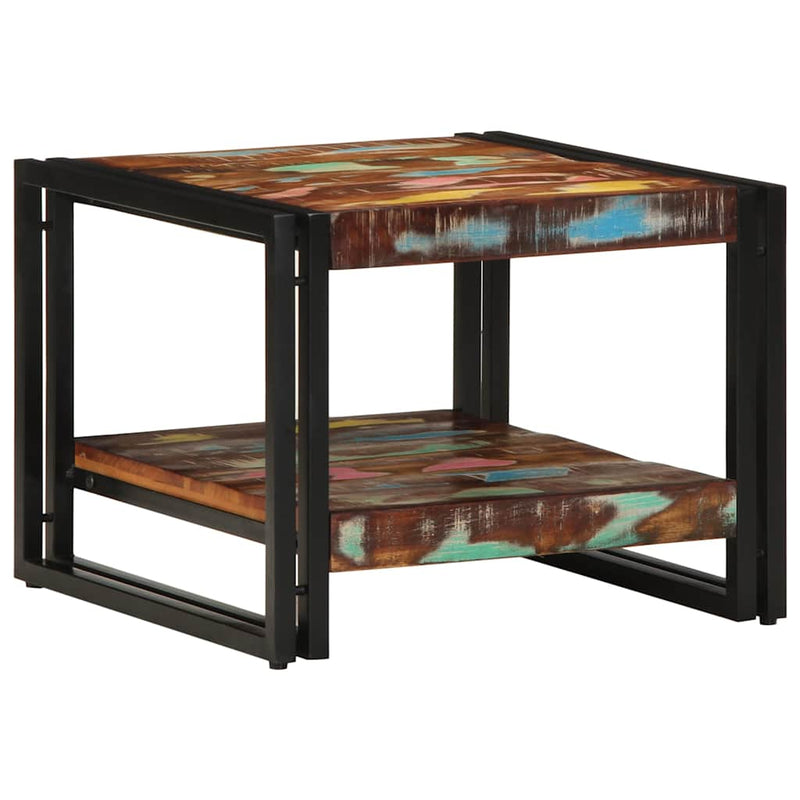 Masuta de cafea multicolora 50x50x38 cm lemn masiv recuperat
