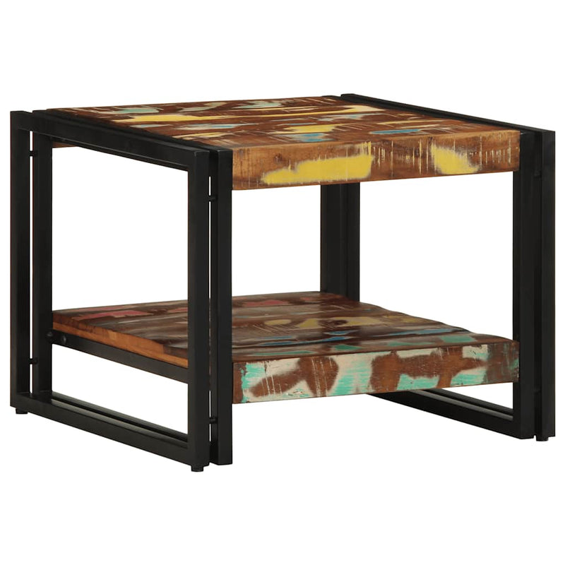Masuta de cafea multicolora 50x50x38 cm lemn masiv recuperat
