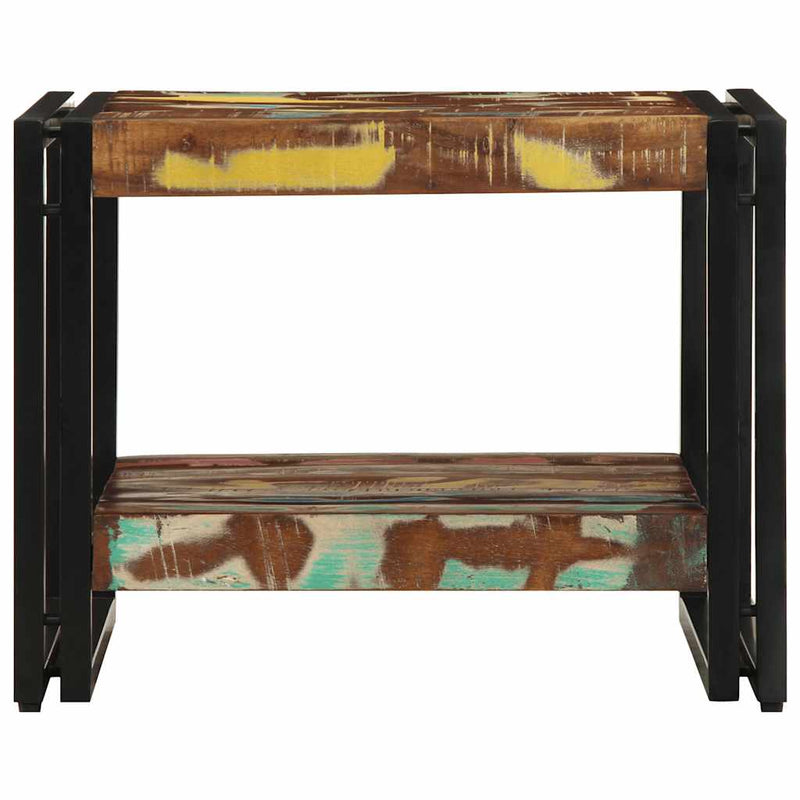 Masuta de cafea multicolora 50x50x38 cm lemn masiv recuperat