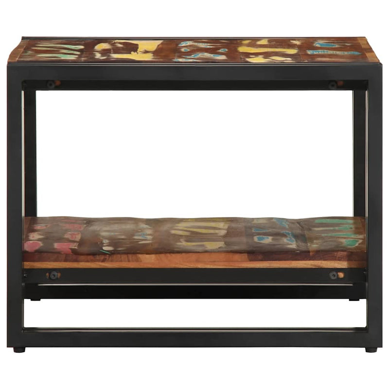 Masuta de cafea multicolora 50x50x38 cm lemn masiv recuperat