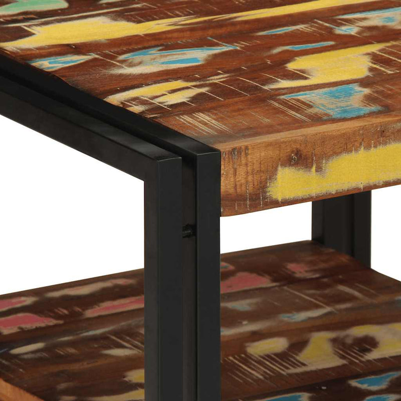 Masuta de cafea multicolora 50x50x38 cm lemn masiv recuperat