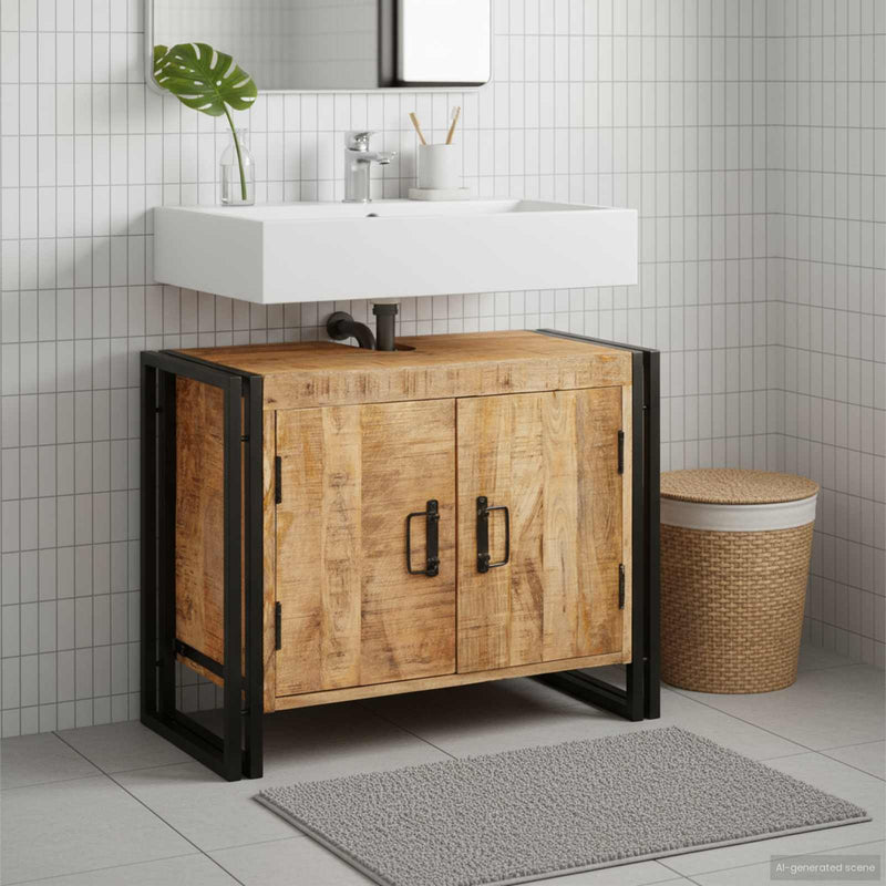 Dulap de chiuvetă Maro 71 x 33 x 58 cm Lemn de mango solid