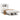 Pat cu bibliotecă fără saltea, alb, 90x190 cm, lemn masiv pin