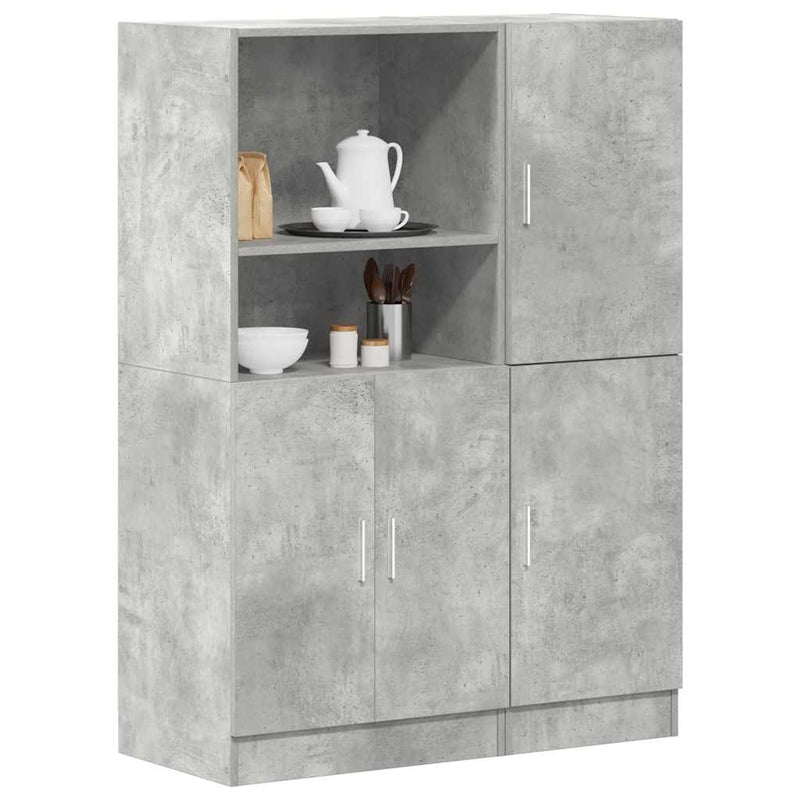 Set dulap de bucătărie 2 piese Lemn prelucrat gri beton