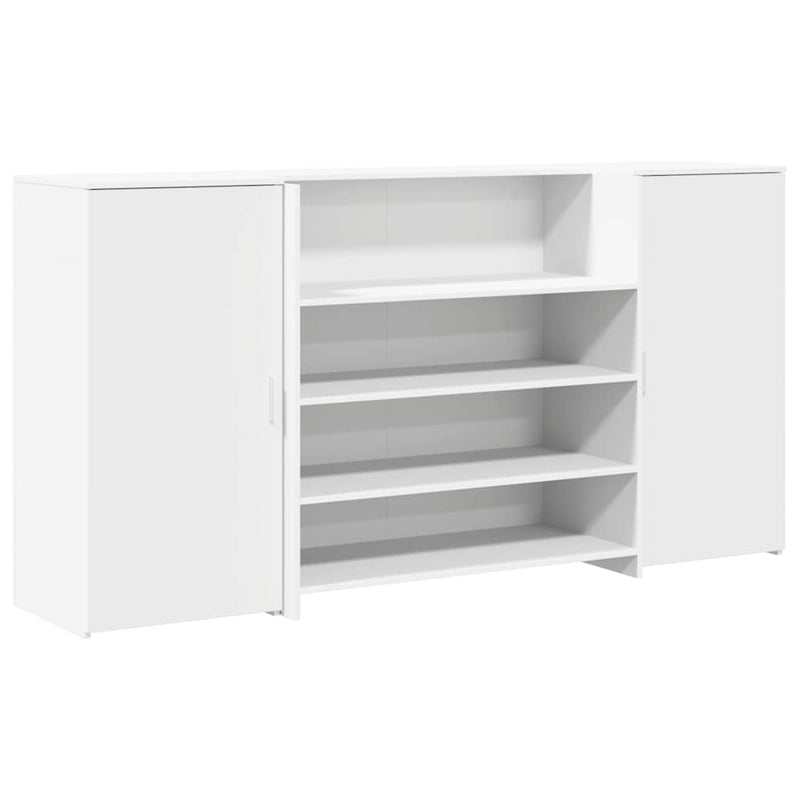 Birou de recepție, alb, 200x50x103,5 cm, lemn stratificat
