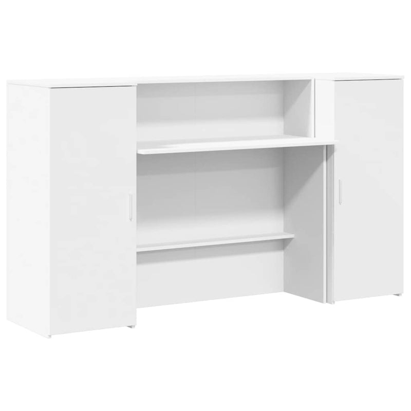 Birou de recepție, alb, 180x50x103,5 cm, lemn stratificat