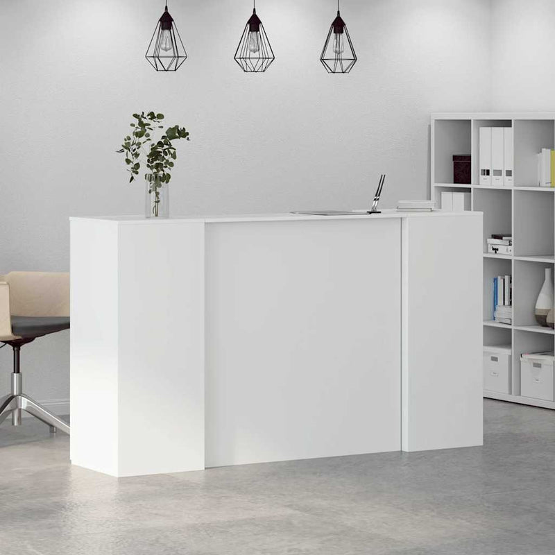 Birou de recepție, alb, 180x50x103,5 cm, lemn stratificat