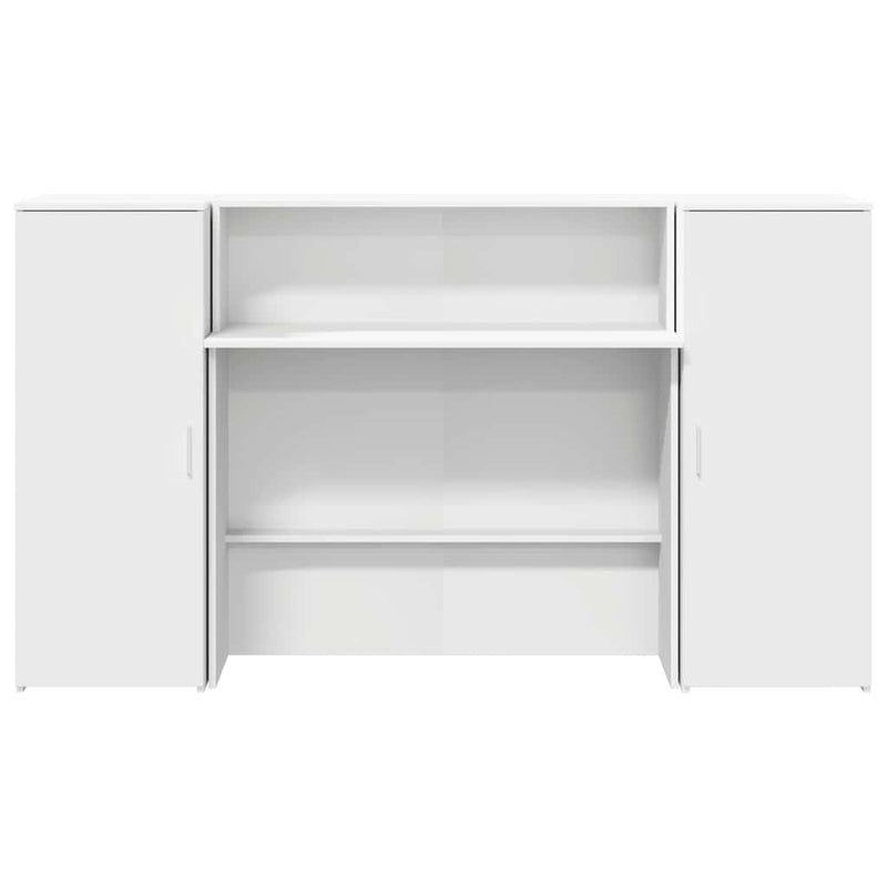 Birou de recepție, alb, 180x50x103,5 cm, lemn stratificat