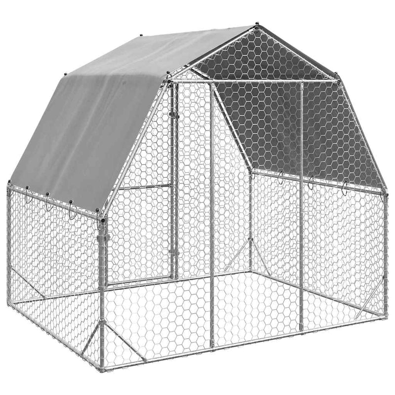 Pui de găină cu acoperiș 2,5x2x2,25 m oțel galvanizat