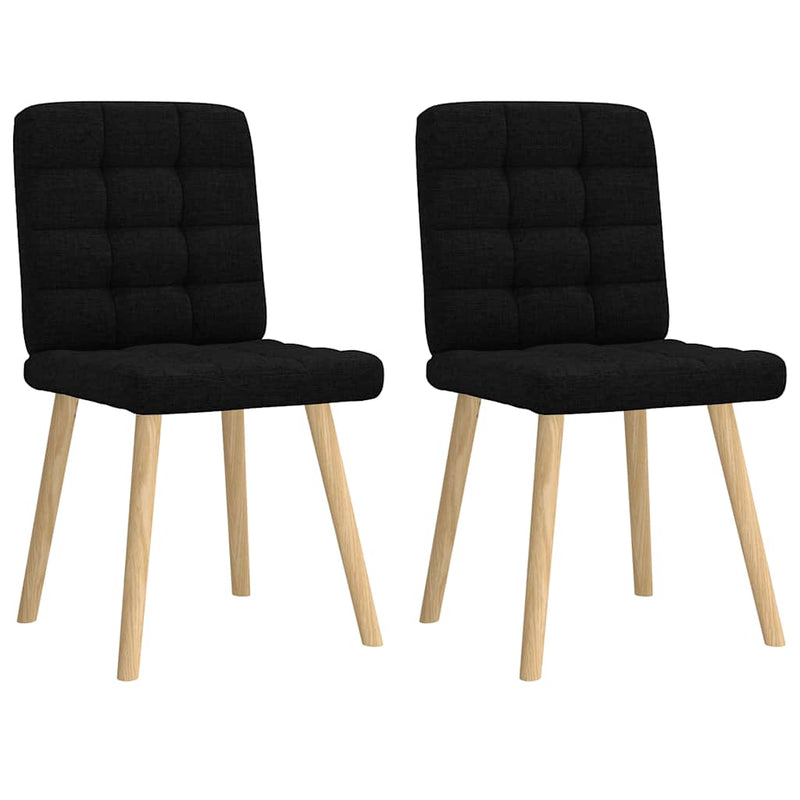 Scaune de bucătărie, 2 buc. negru, textil