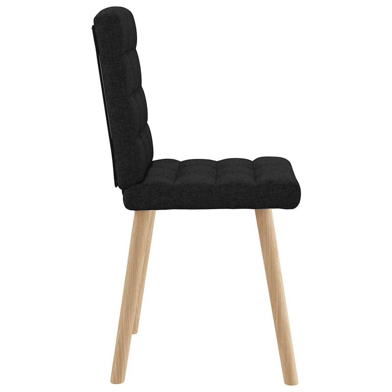 Scaune de bucătărie, 2 buc. negru, textil