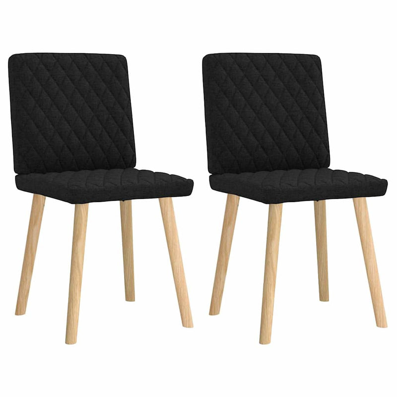 Scaune de bucătărie, 2 buc. negru, textil