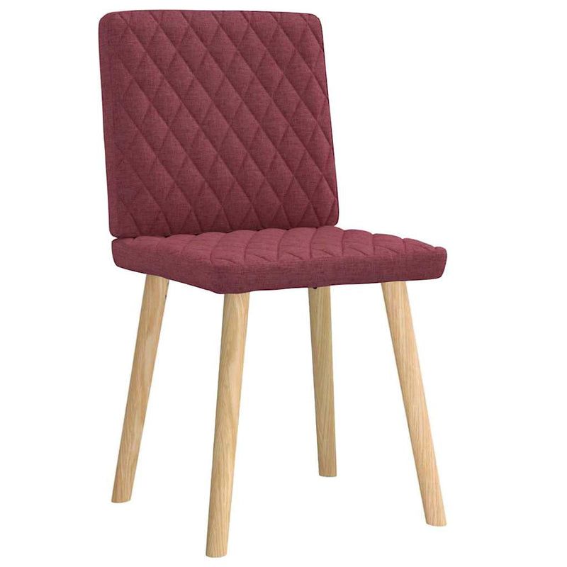 Scaune de bucătărie, 2 buc., roșu vin, material textil