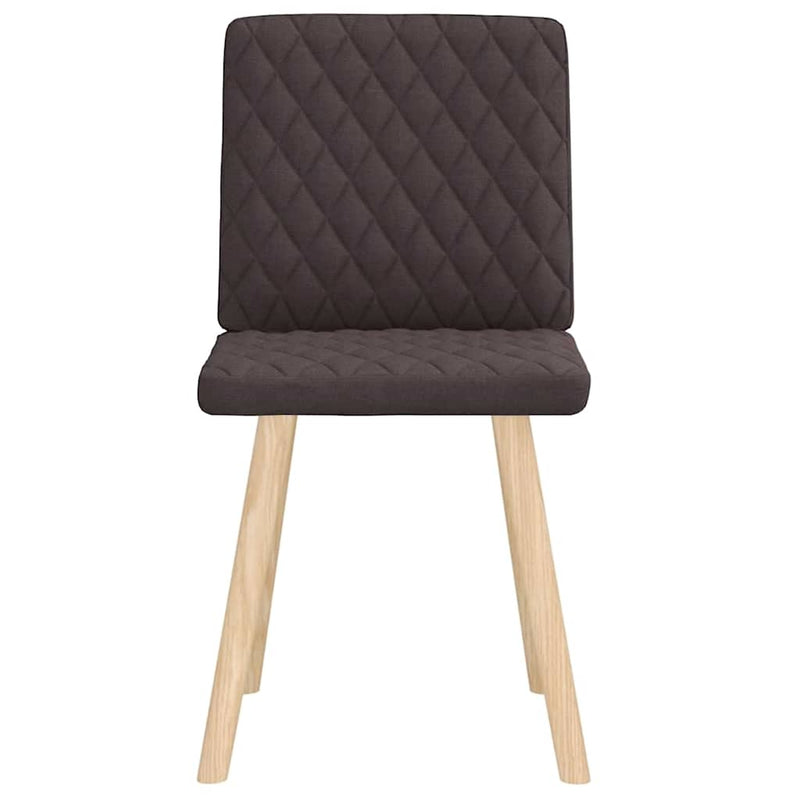Scaune de masă, 2 buc., maro închis, material textil