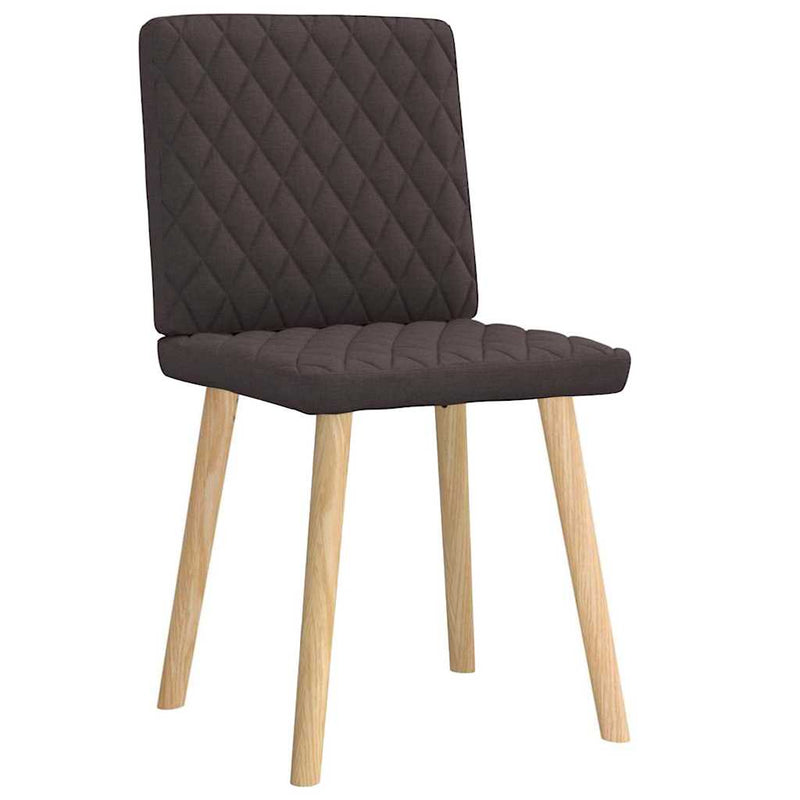 Scaune de masă, 2 buc., maro închis, material textil
