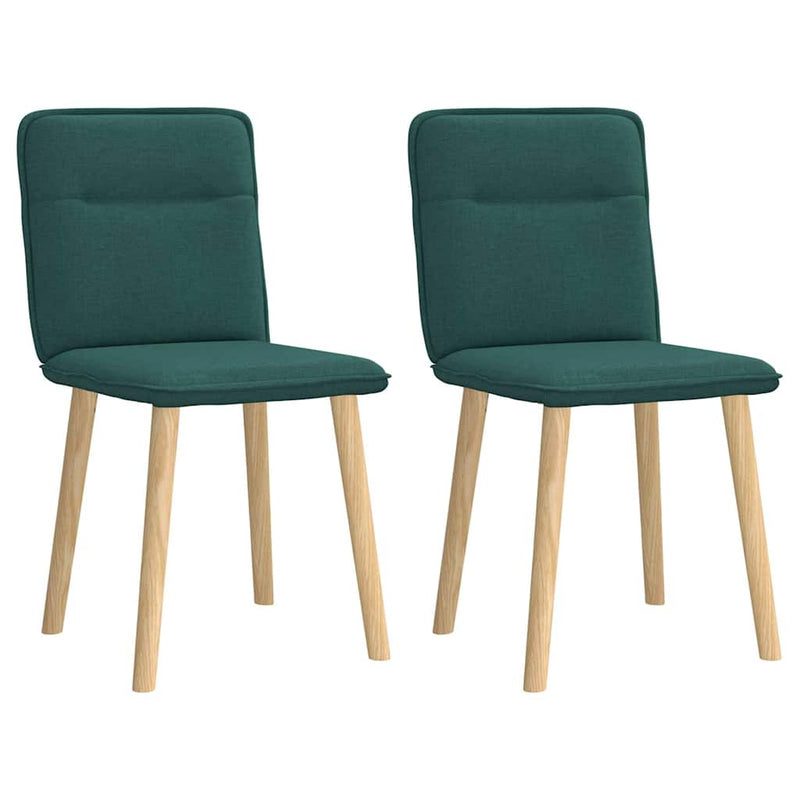 Scaune de bucătărie, 2 buc., verde închis, material textil