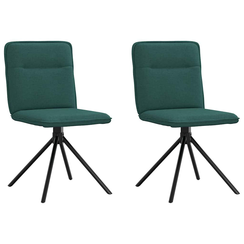 Scaune de bucătărie, 2 buc., verde închis, material textil
