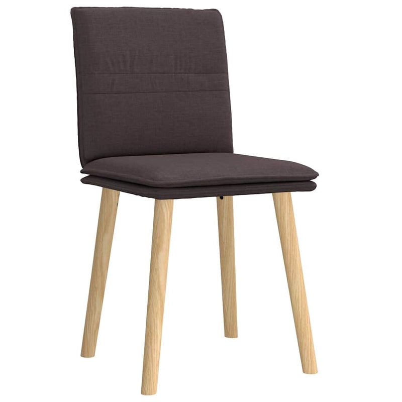 Scaune de masă, 2 buc., maro închis, material textil