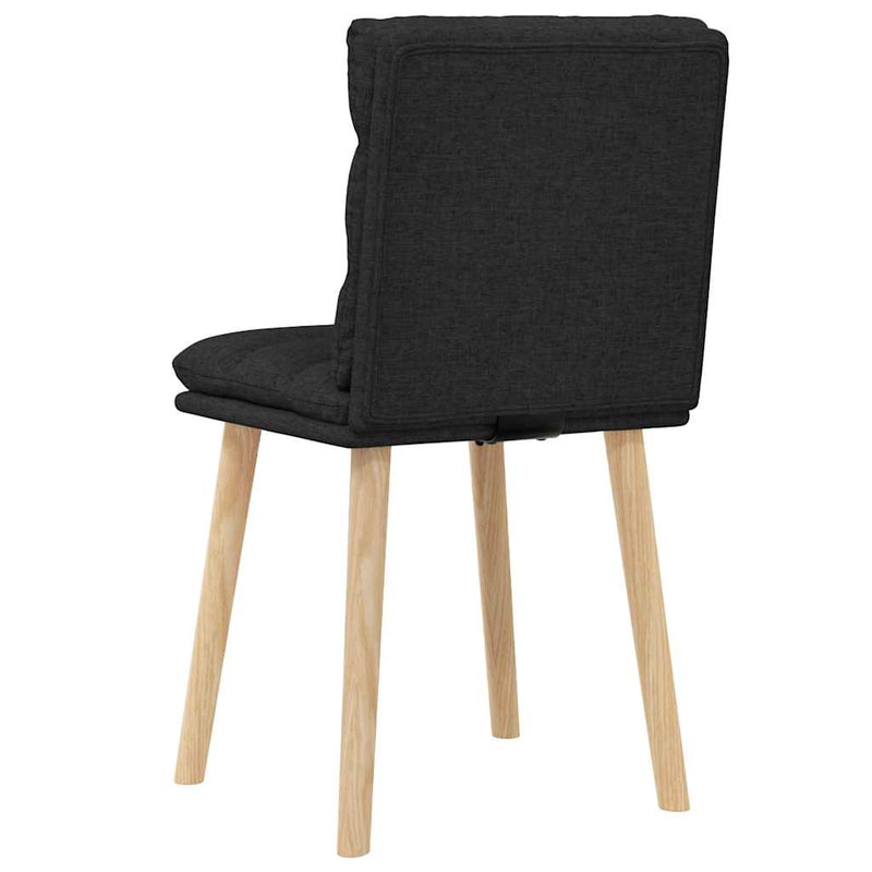 Scaune de bucătărie, 2 buc. negru, textil