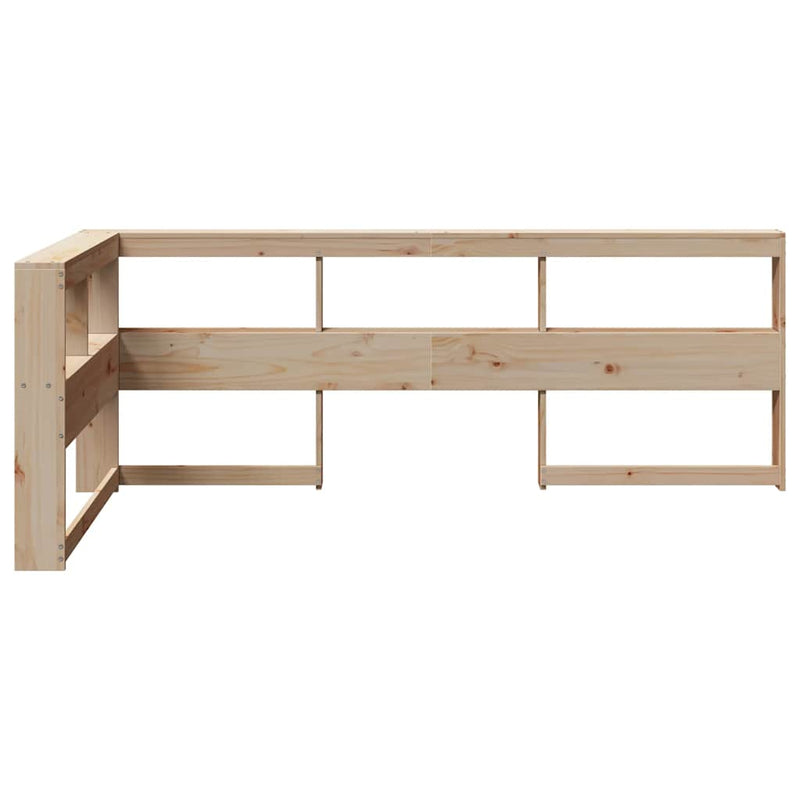 Bibliotecă tăblie în formă de L, 80 cm, lemn masiv de pin