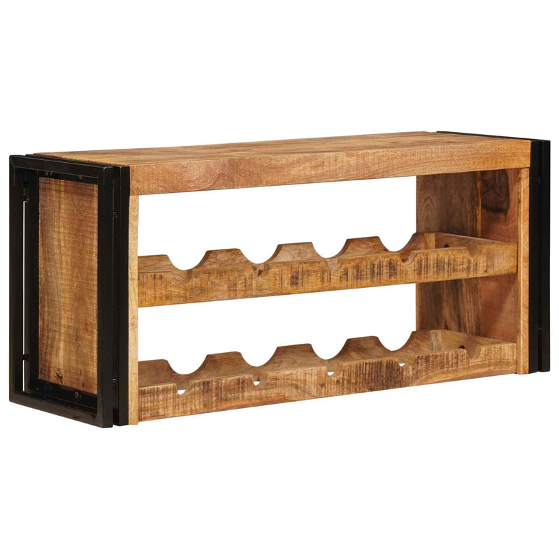 Raft pentru vin 100 x 45 x 33 cm Lemn de Mango Solid și Şlefuit