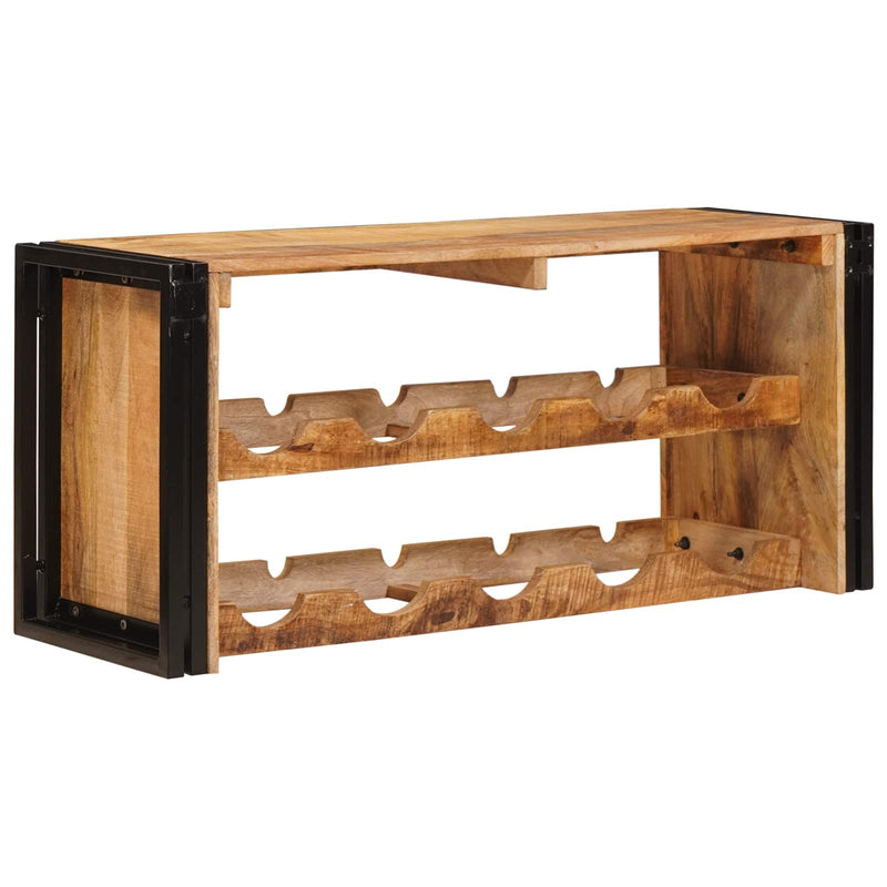 Raft pentru vin 100 x 45 x 33 cm Lemn de Mango Solid și Şlefuit